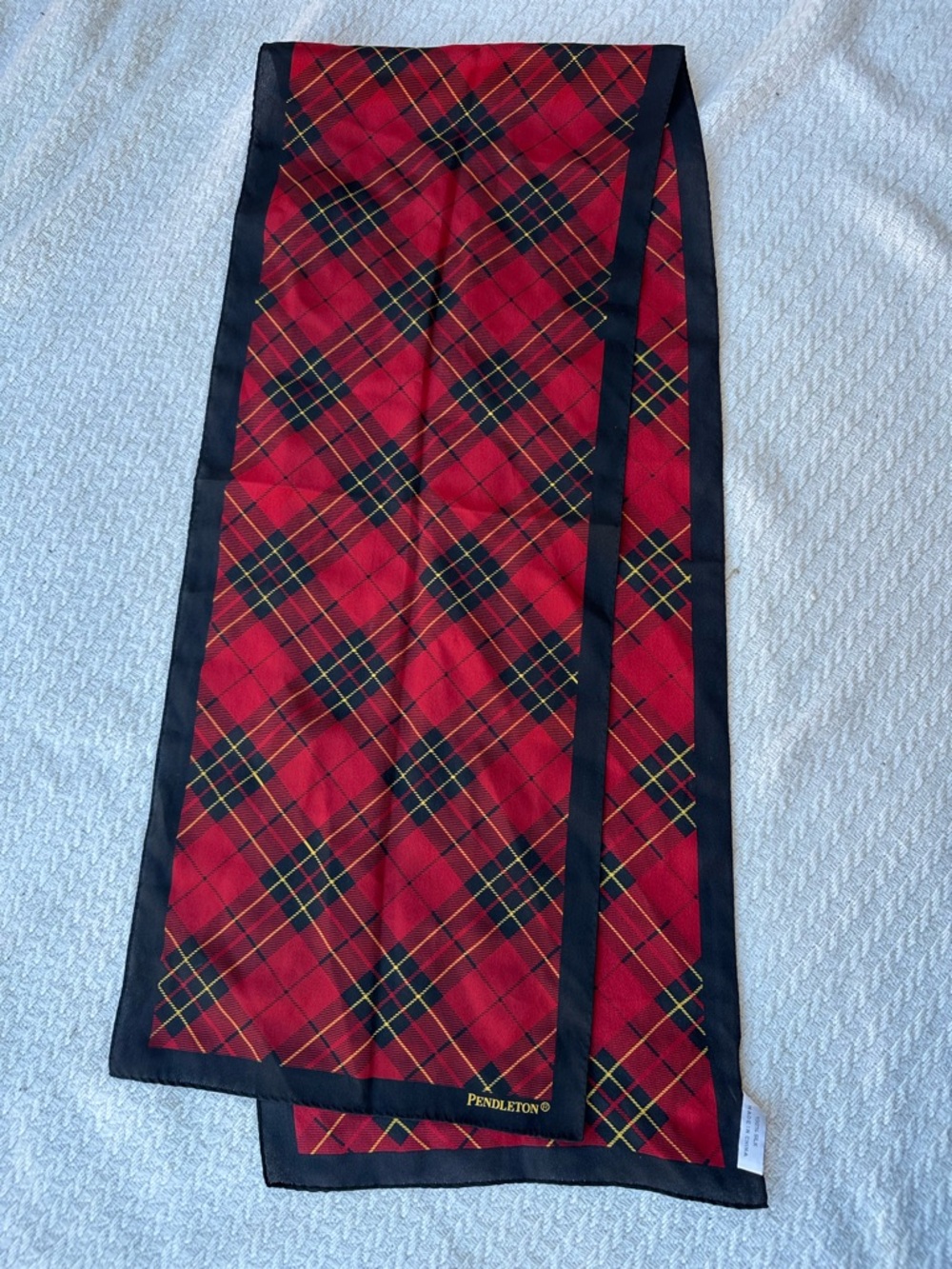 Pendleton Red and Black Tartan 100% Silk Scarf